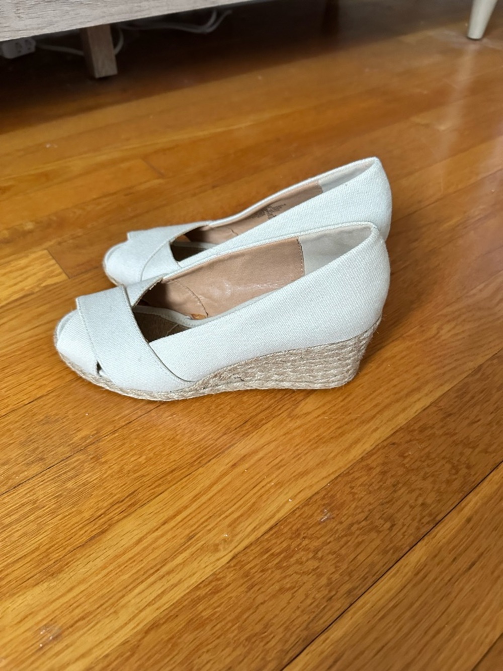 Classic Ivory Espadrille Wedge Heels - Women